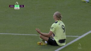 haaland first premier league goal manchester city