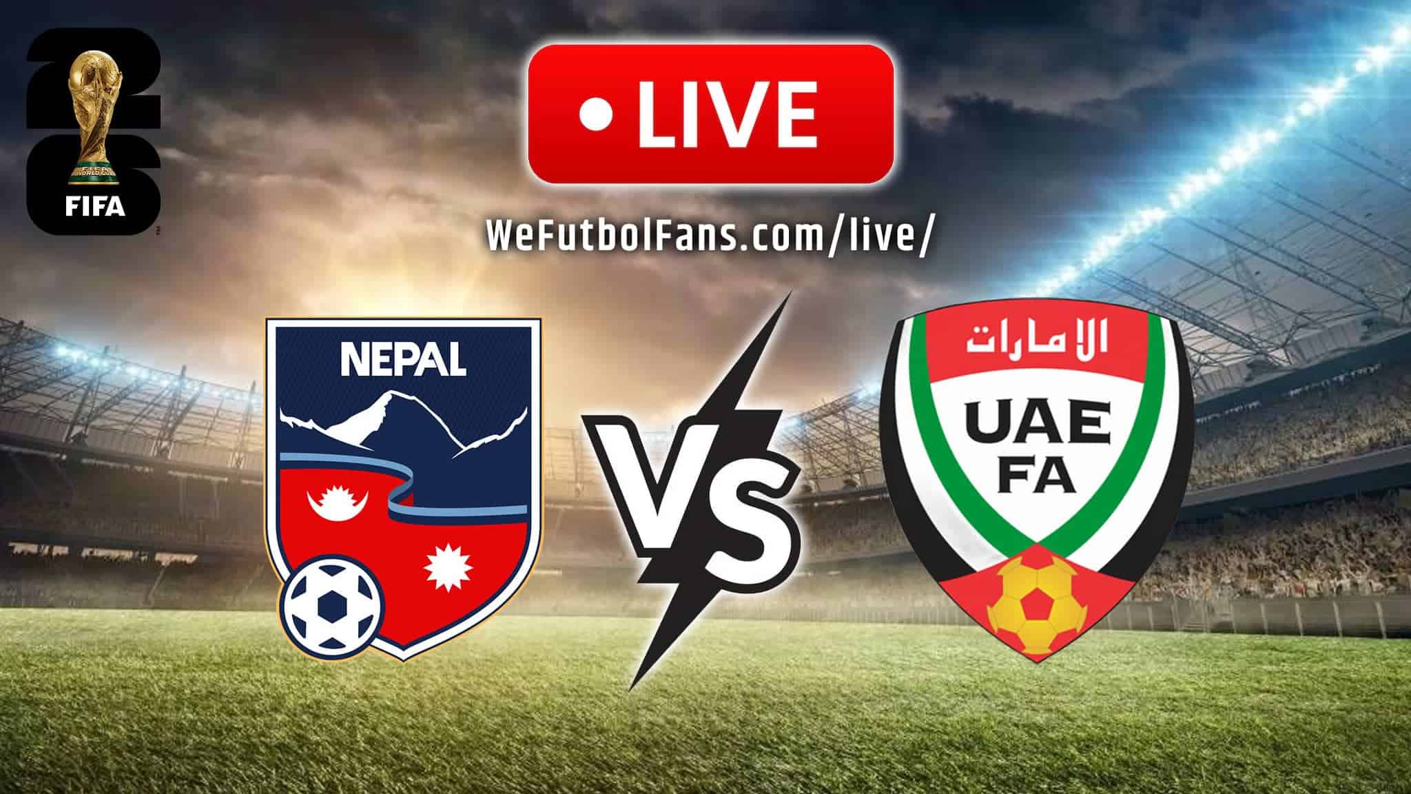 nepal vs uae live football match